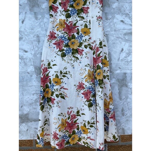 Reformation Spaulding Linen Midi Dress in bouquets printed size 6 - Picture 7 of 12